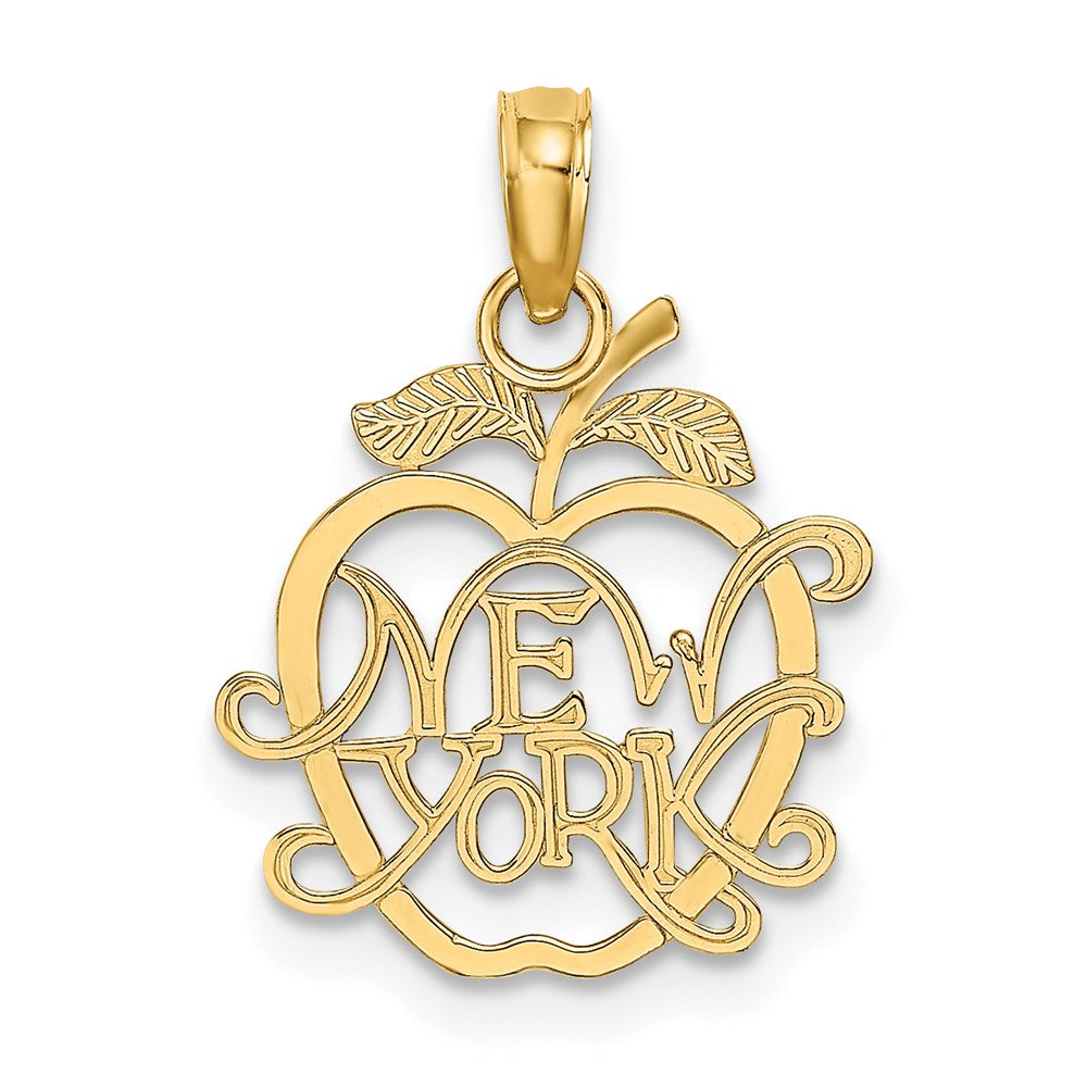 14k NEW YORK in Apple Cut-out Charm