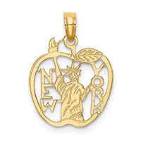 Load image into Gallery viewer, 14k Cut-out NEW YORK w/Statue of Liberty in Apple Charm
