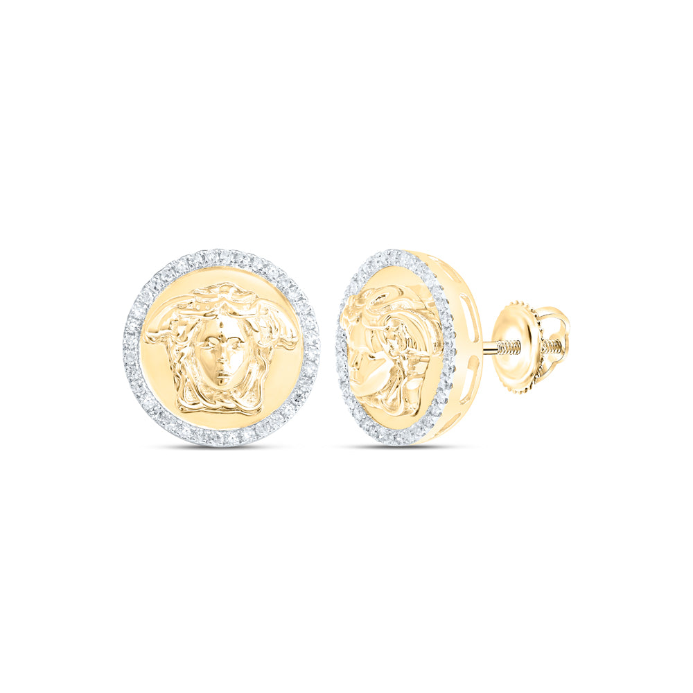 1/4CTW-DIA NK MEDUSA ROUND EARRING