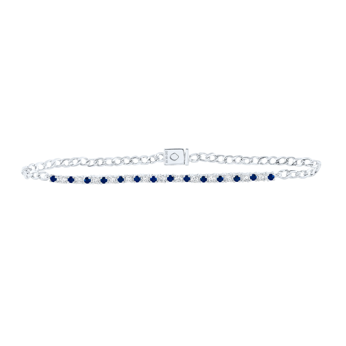 1/3CTW-DIA NK 3/8CTW-SAPP BRACELET (7 INCH)
