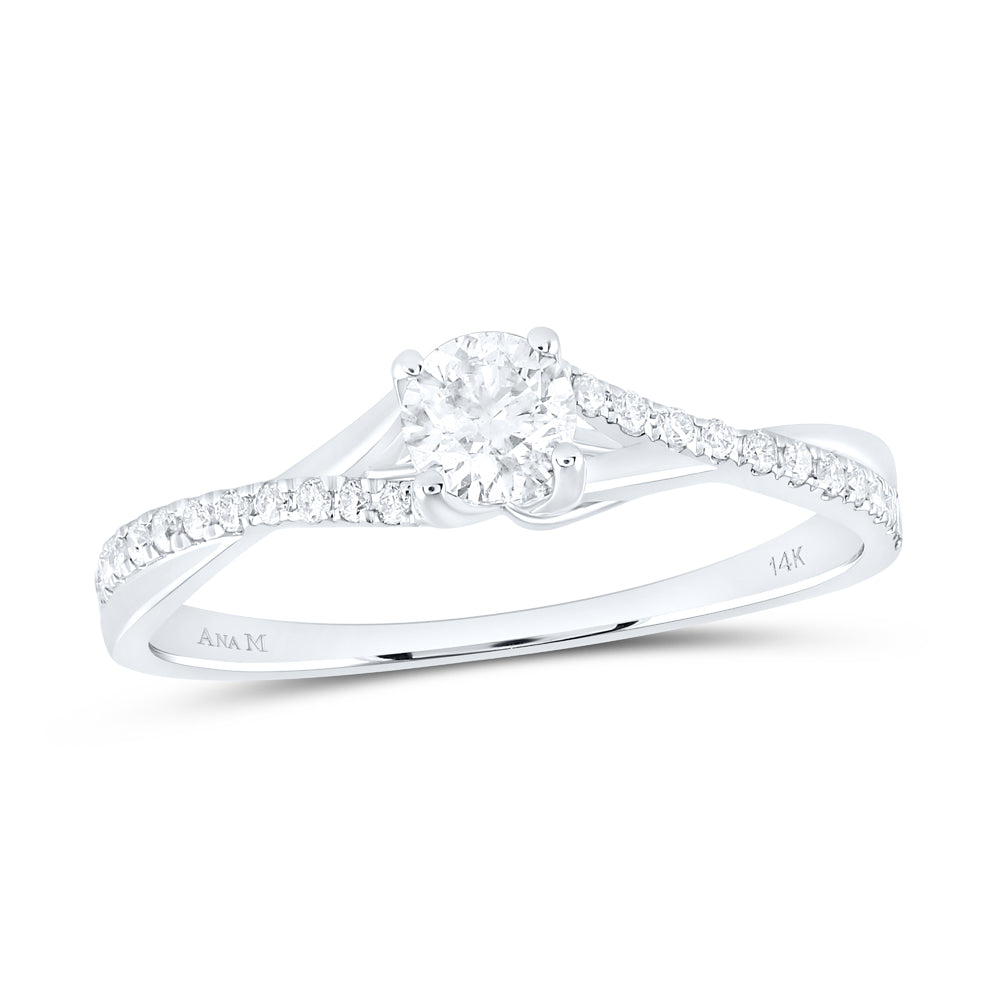 3/8CTW-DIA ANA M 1/3CT-CRD NO HALO  ENGAGEMENT RING