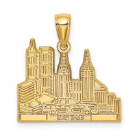Load image into Gallery viewer, 14k Cut-out New York Skyline with Taxi Charm
