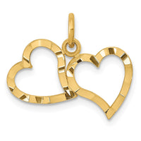 Load image into Gallery viewer, 14K Polished Double Heart Pendant
