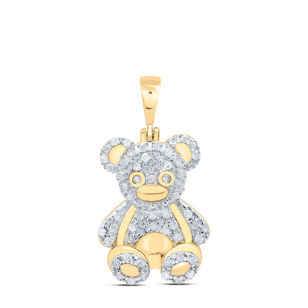 3/8CTW DIA P4 GIFT TEDDY BEAR PENDANT