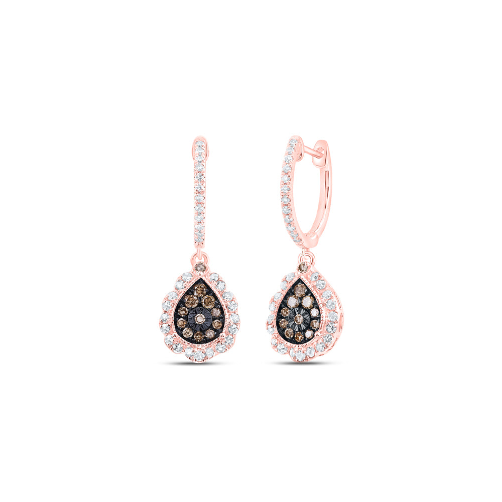 1/2CTW-DIA NK COGNAC DANGLING EARRING