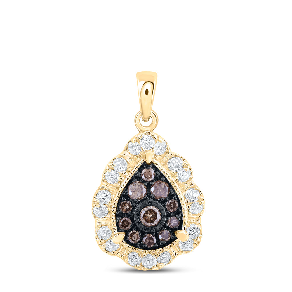1/4CTW-DIA NK COGNAC PENDANT