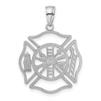 Load image into Gallery viewer, 14K White Gold Fireman Shield Charm
