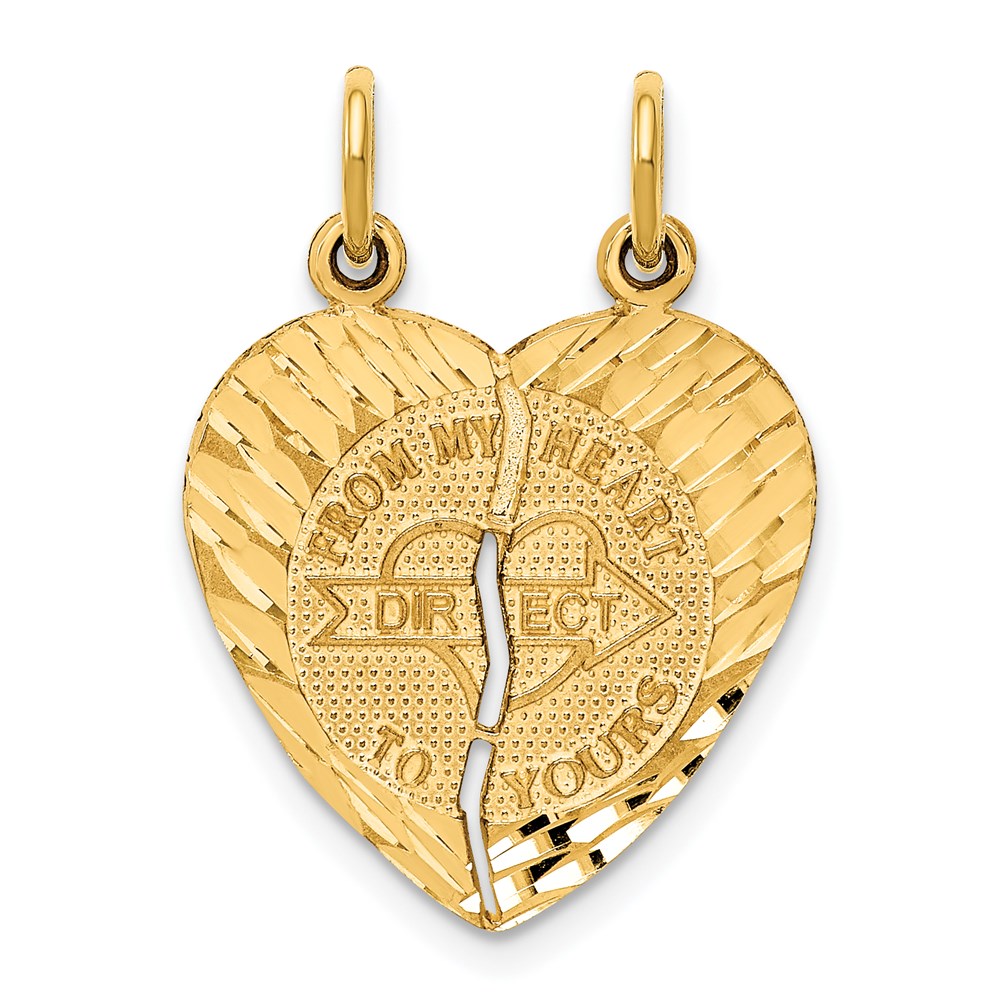 14k Break-apart diamond cut FROM MY HEART DIRECT TO YOURS Charm