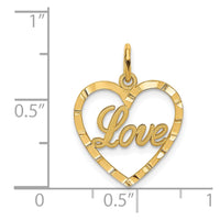 Load image into Gallery viewer, 14k LOVE Diamond-cut Heart Pendant
