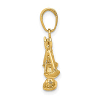 Load image into Gallery viewer, 14k 3-D Moveable Scales of Justice Pendant
