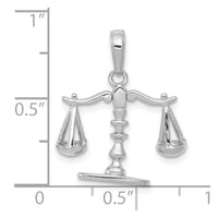 Load image into Gallery viewer, 14k White Gold 3-D Moveable Scales of Justice Pendant
