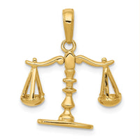 Load image into Gallery viewer, 14k 3-D Moveable Scales of Justice Pendant
