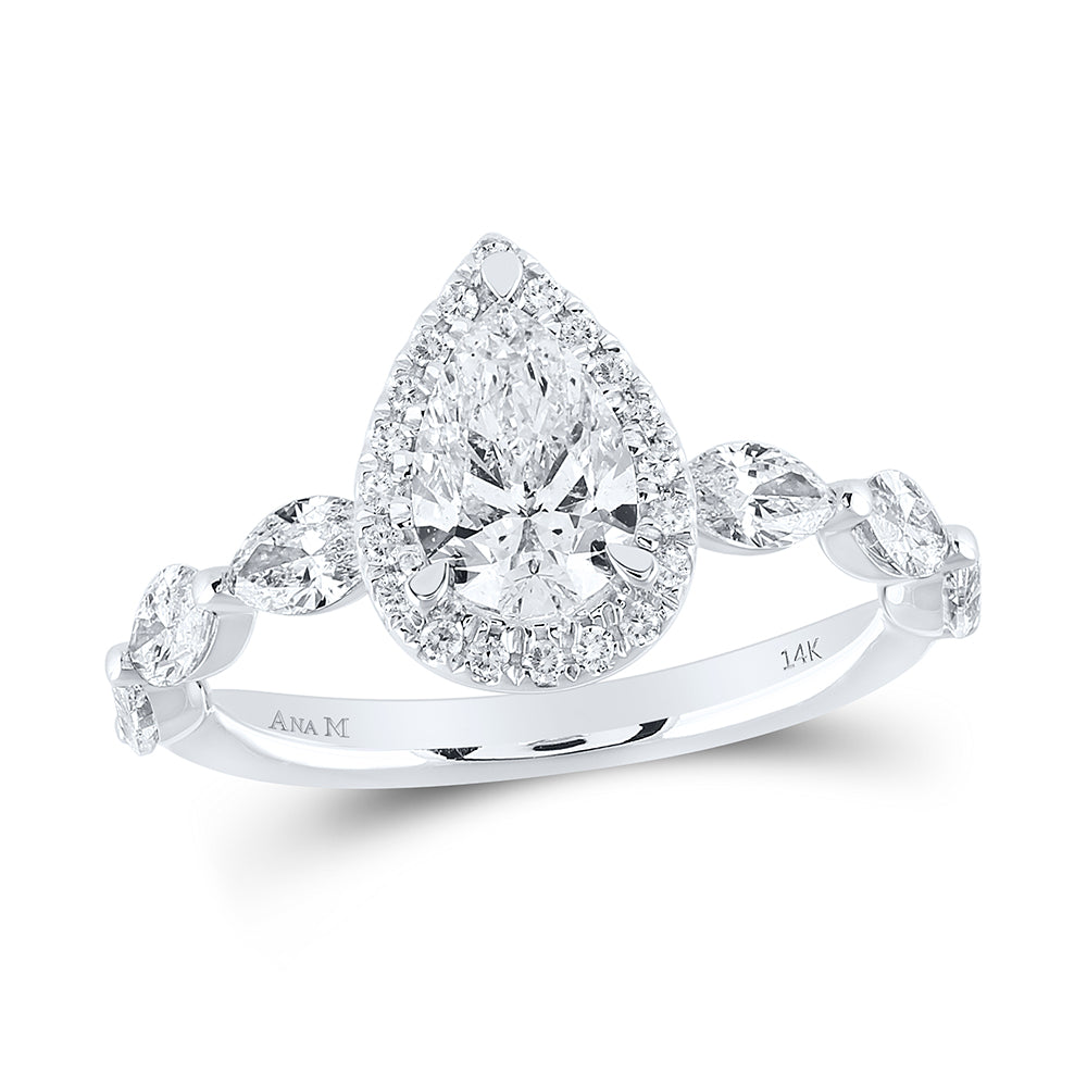 1 3/4CTW-DIA 1CT-CPEAR ENGAGEMENT RING CERT