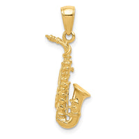 Load image into Gallery viewer, 14k 3-D Saxophone Pendant
