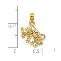 Load image into Gallery viewer, 14k 3-D Taurus Zodiac Charm
