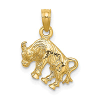 Load image into Gallery viewer, 14k 3-D Taurus Zodiac Charm
