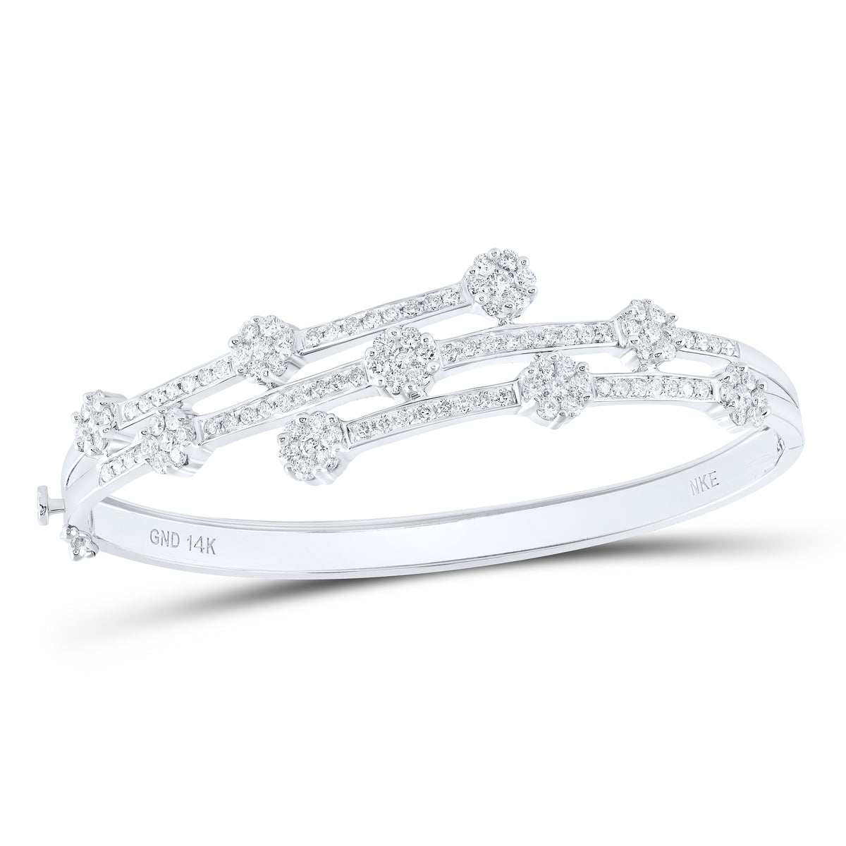 2 5/8 CTW-DIA NKE FLOWER BANGLE
