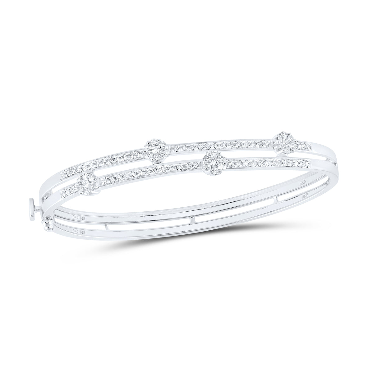 1 CTW-DIA NKE FLOWER BANGLE(60X56 MM)