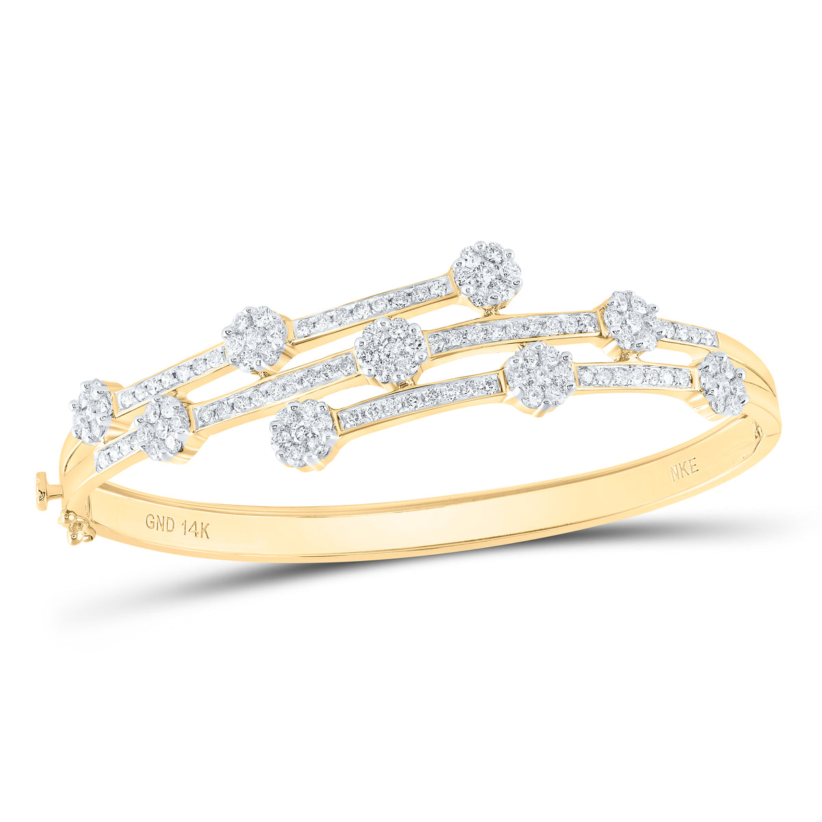 2 5/8 CTW-DIA NKE FLOWER BANGLE