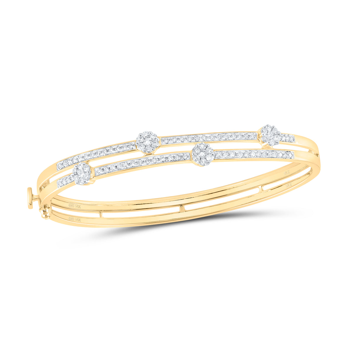 1 CTW-DIA NKE FLOWER BANGLE(60X56 MM)