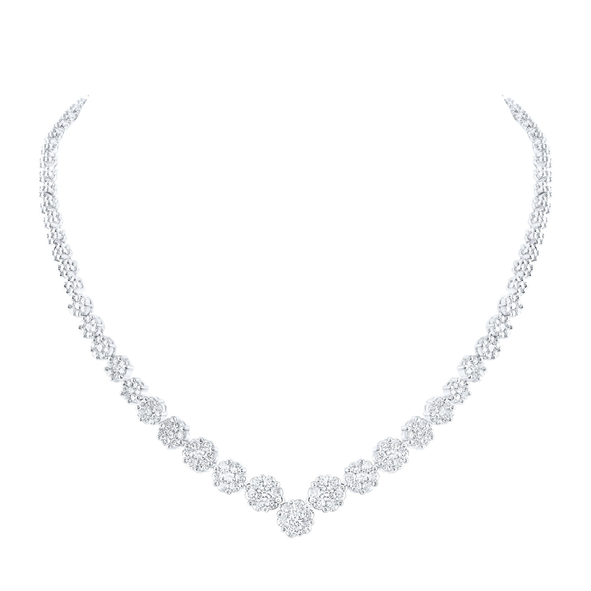 5 CTW-DIA NKE FLOWER NECKLACE(16 INCH)