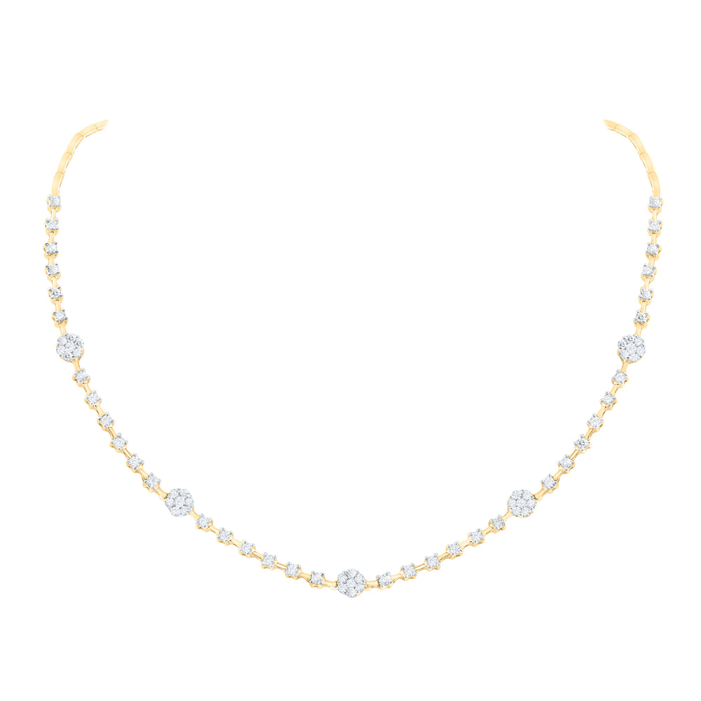 2 CTW-DIA NKE FLOWER NECKLACE (16 INCH)