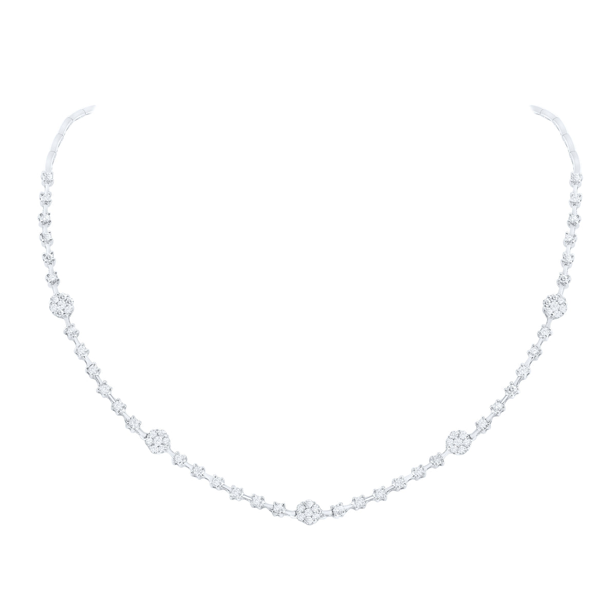 2 CTW-DIA NKE FLOWER NECKLACE (16 INCH)