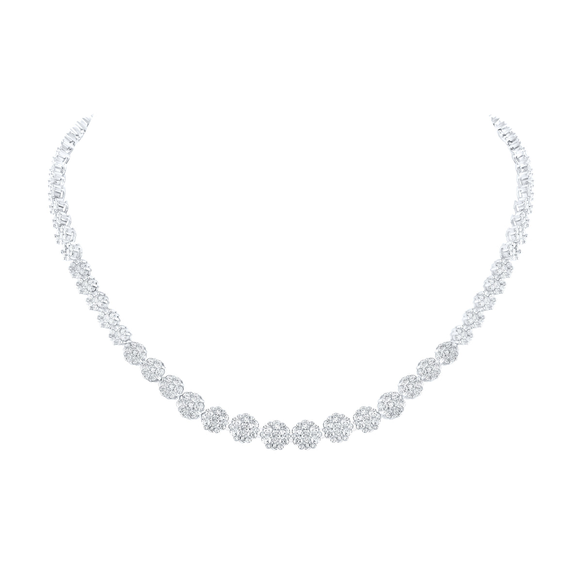 10CTW-DIA NKE FLOWER NECKLACE  (16 INCH)