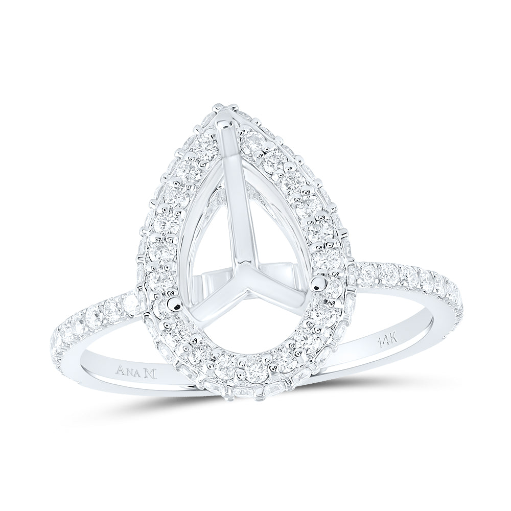 3/4CTW-DIA ANA M 2CT-CPEAR SEMI-MOUNT SINGLE HALO ENG RING