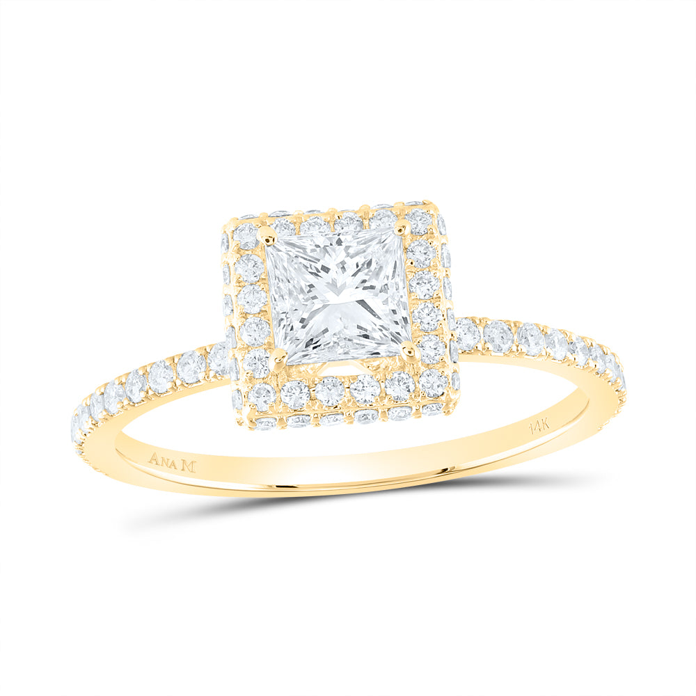1 1/5CTW-DIA ANA M 3/4CT-CPR SINGLE HALO ENGAGEMENT RING