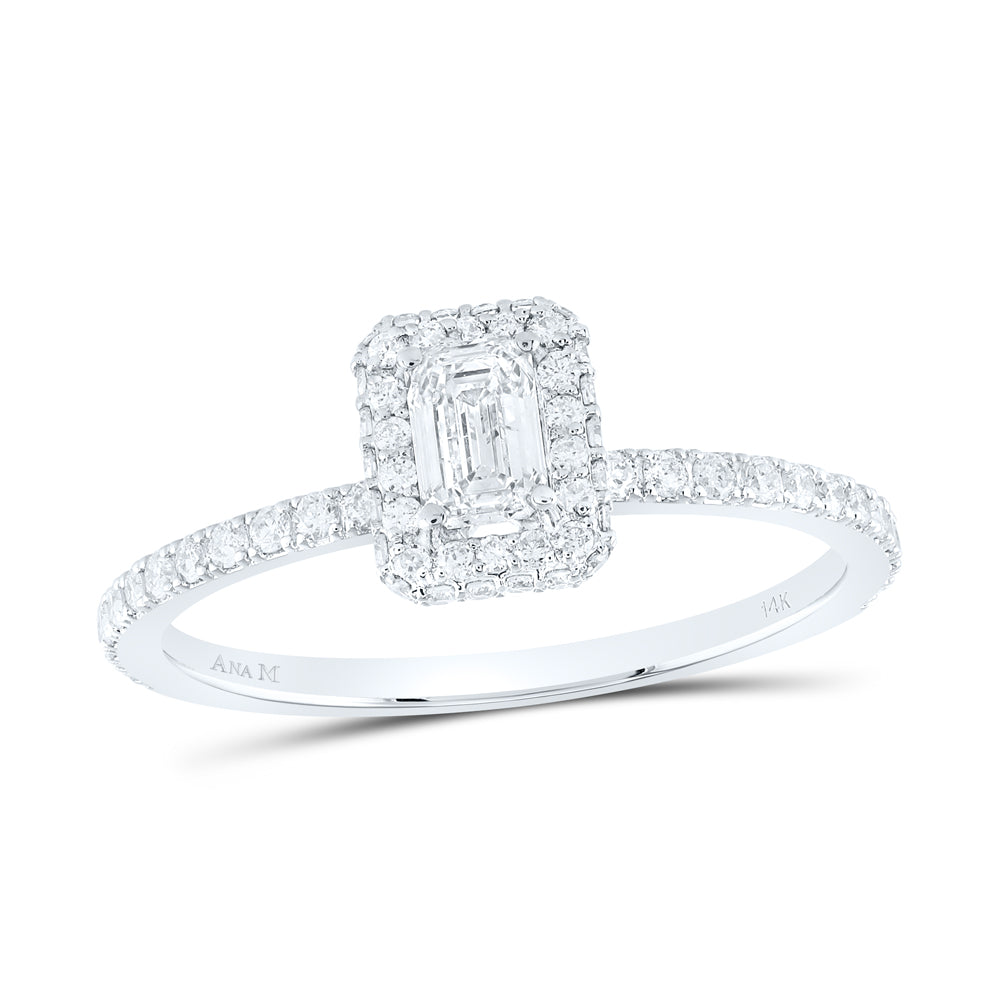 3/4CTW-DIA ANA M 1/3CT-CEM SINGLE HALO ENGAGEMENT RING