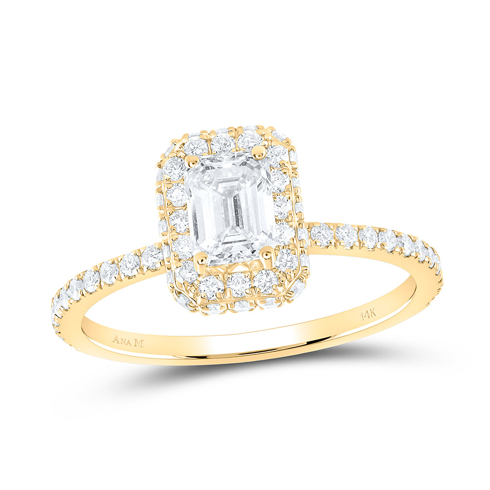 1 1/4CTW-DIA ANA M 3/4CT-CEM SINGLE HALO  ENGAGEMENT RING
