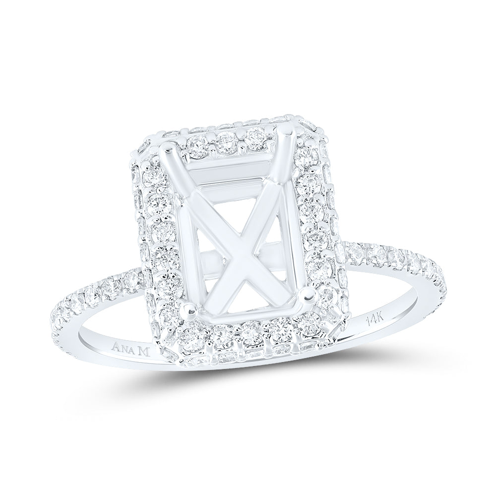 3/4CTW-DIA ANA M 2CT-CEM SEMI-MOUNT SINGLE HALO ENG RING