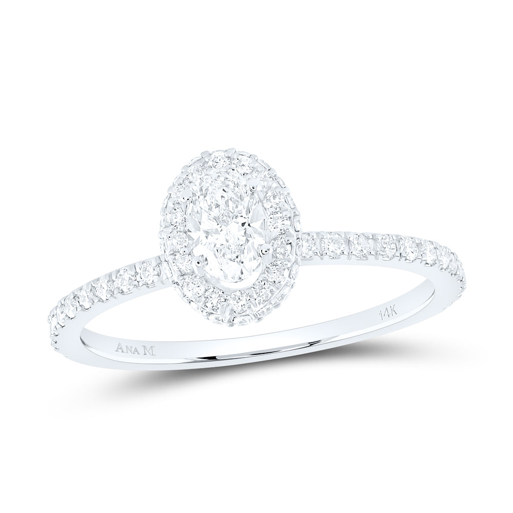 3/4CTW-DIA ANA M 1/3CT-COV SINGLE HALO ENGAGEMENT RING