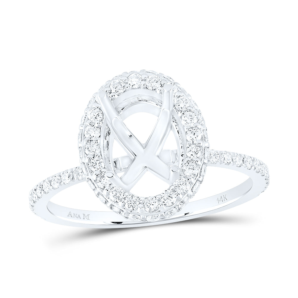 3/4CTW-DIA ANA M 2CT-COV SEMI-MOUNT SINGLE HALO ENG RING