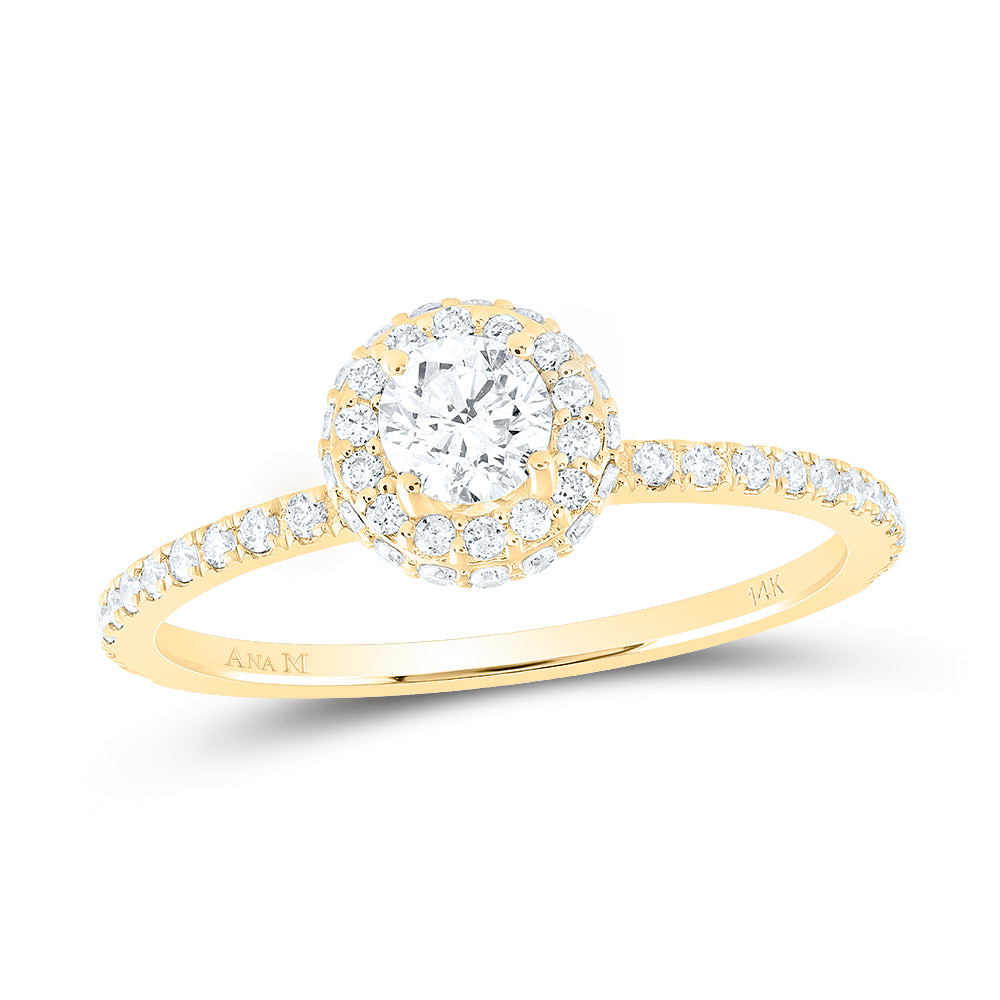 5/8CTW-DIA ANA M 1/3CT-CRD ENGAGEMENT SINGLE HALO RING