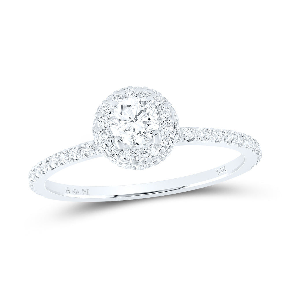 5/8CTW-DIA ANA M 1/3CT-CRD ENGAGEMENT SINGLE HALO RING
