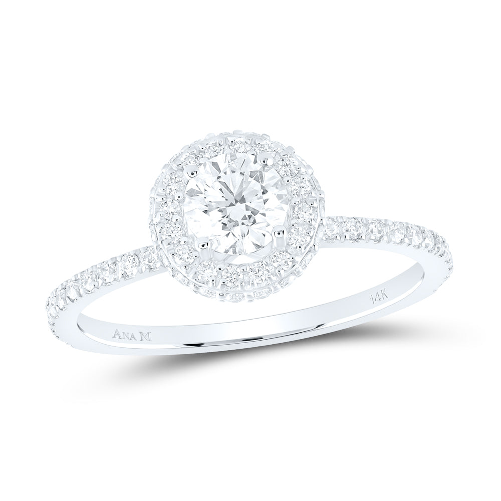 7/8CTW-DIA ANA M 1/2CT-CRD ENGAGEMENT SINGLE HALO RING