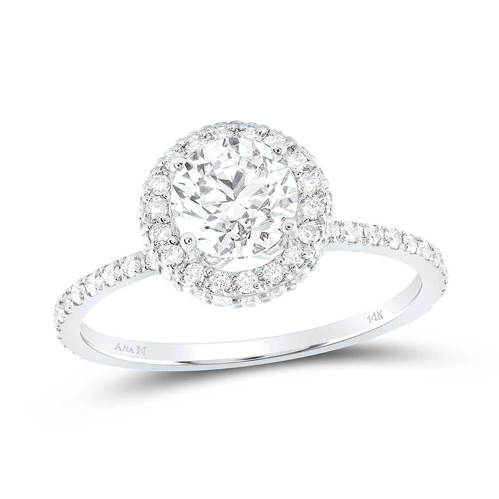 1 1/2CTW-DIA ANA M 1CT-CRD ENGAGEMENT SINGLE HALO RING