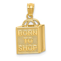 Load image into Gallery viewer, 14K Shopping Bag w/BORN TO SHOP Pendant
