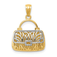 Load image into Gallery viewer, 14K w/Rhodium 3D Reversible Mom Handbag Pendant
