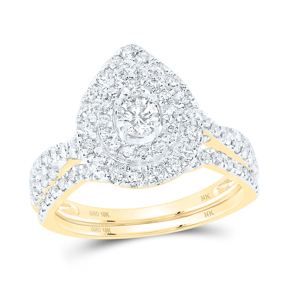 1CTW-DIA NK 1/5CT-CRD BRIDAL SET DOUBLE HALO