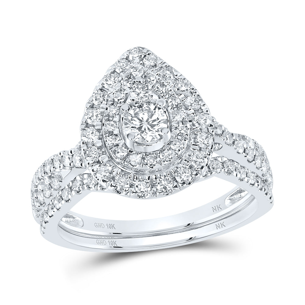 1CTW-DIA NK 1/5CT-CRD BRIDAL SET DOUBLE HALO