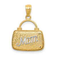 Load image into Gallery viewer, 14K w/Rhodium 3D Reversible Mom Handbag Pendant
