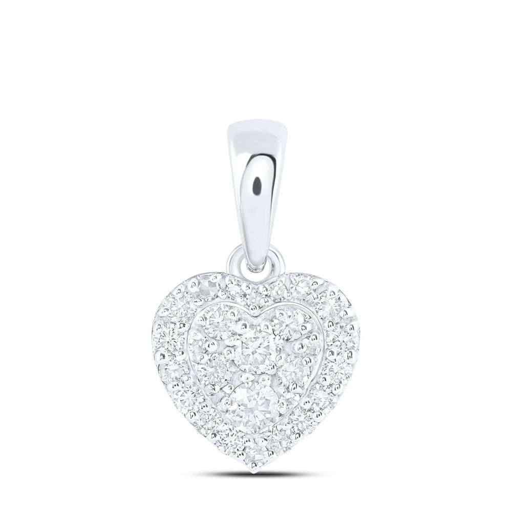 3/8CTW-NAT DIA NK FASHION HEART PENDANT