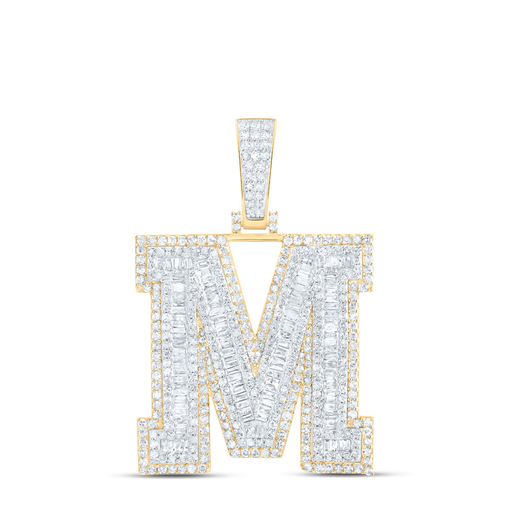 2 7/8CTW-DIA P1 INITIAL "M" MENS PENDANT