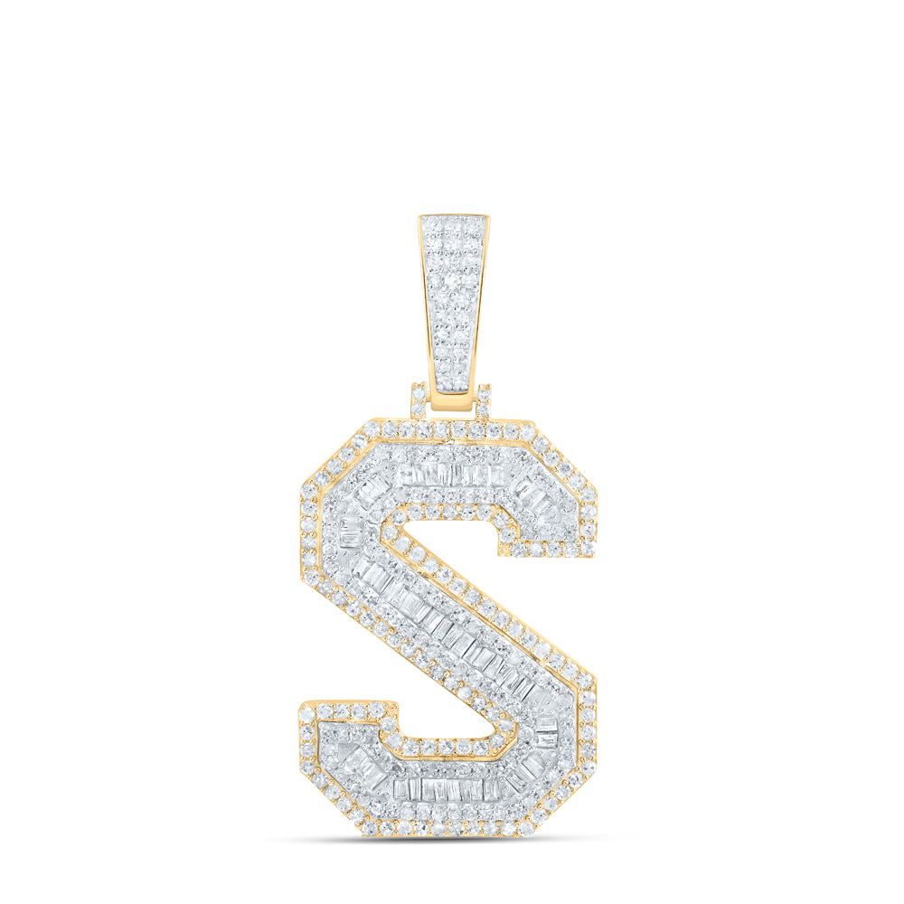 1 7/8CTW-DIA P1 INITIAL "S" MENS PENDANT