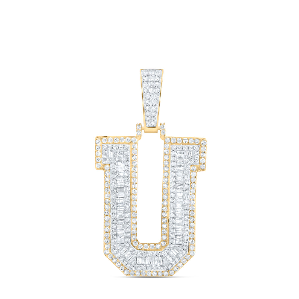 2 CTW-DIA P1 INITIAL "U" MENS PENDANT