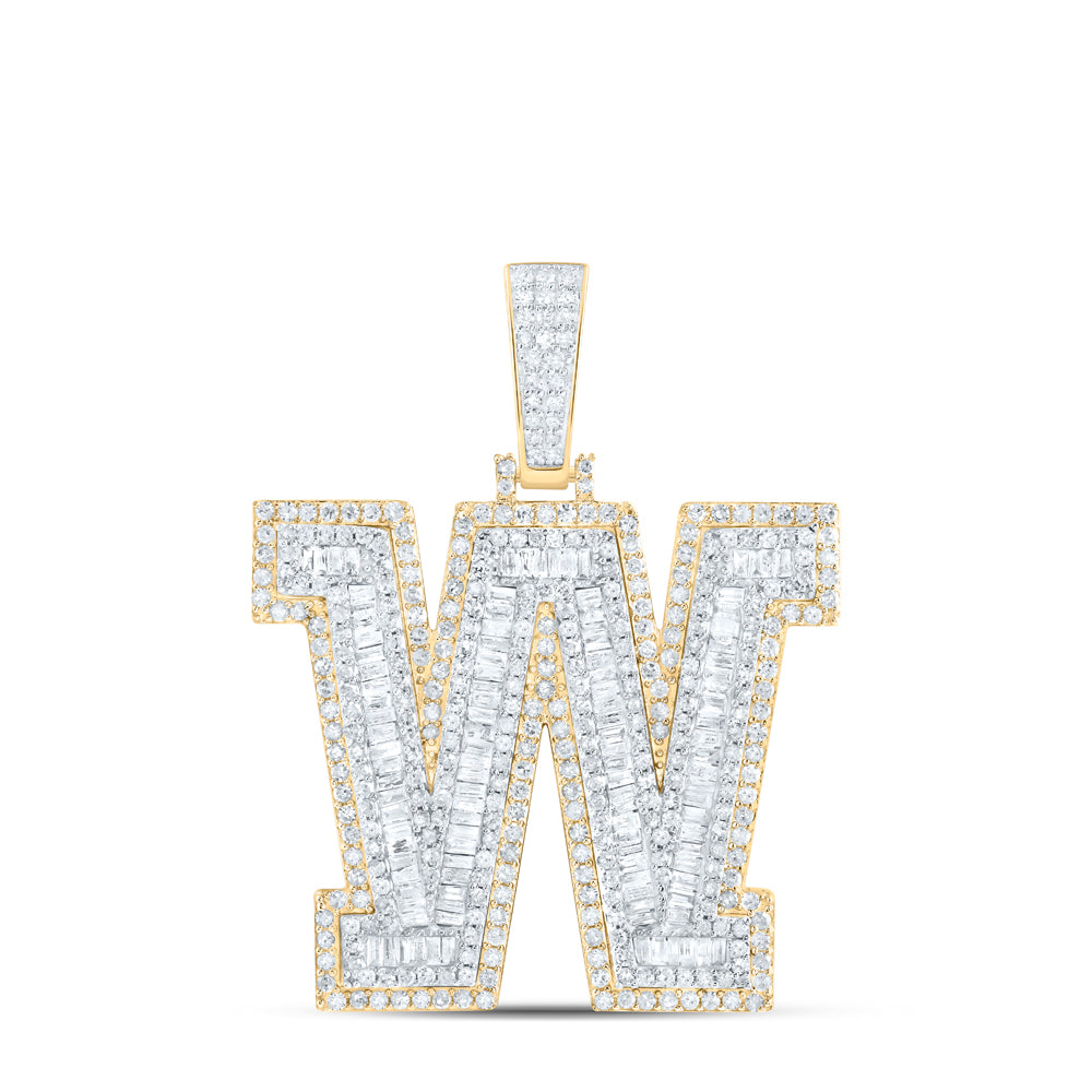 3 1/5CTW-DIA P1 INITIAL "W" MENS PENDANT