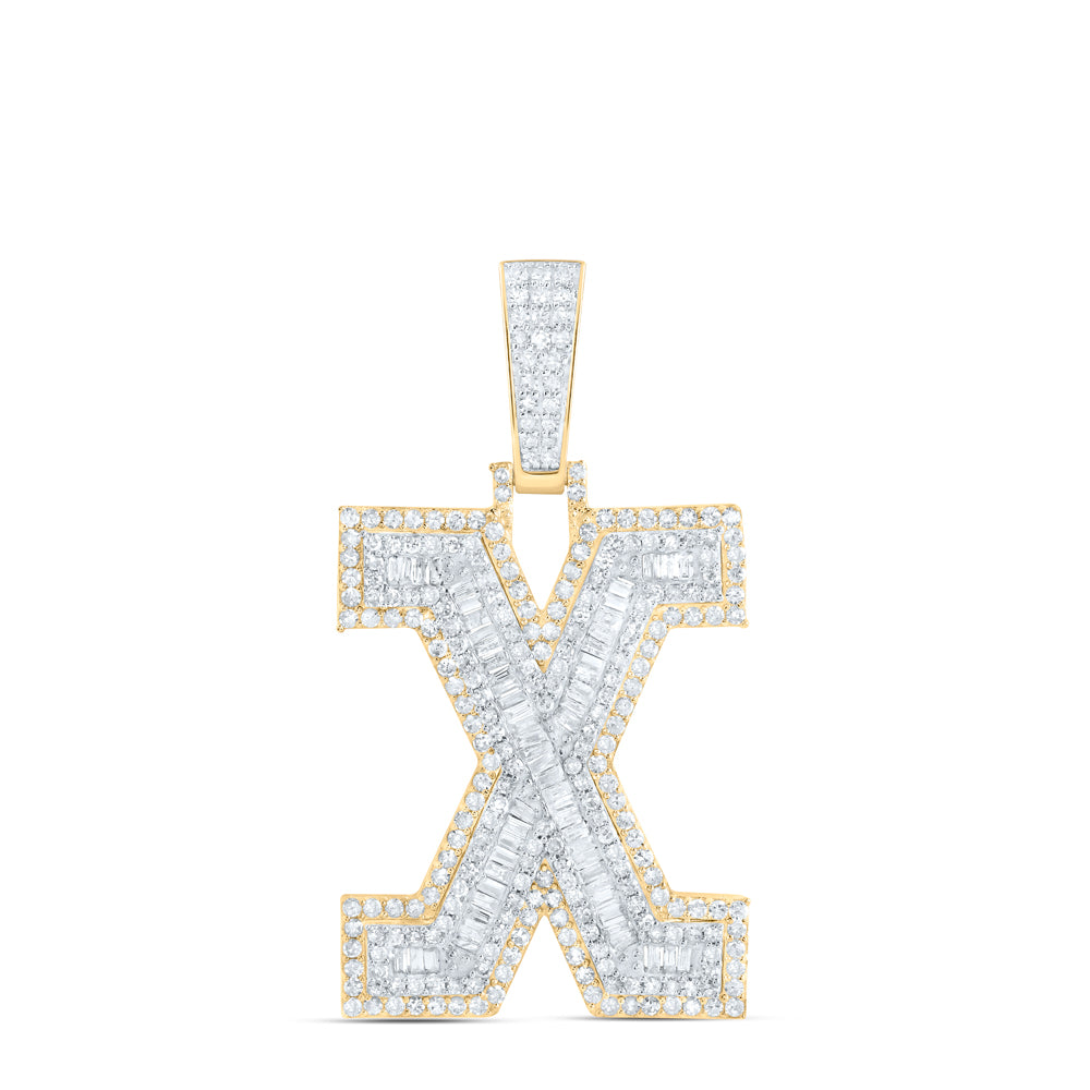 2CTW-DIA P1 INITIAL "X" MENS PENDANT